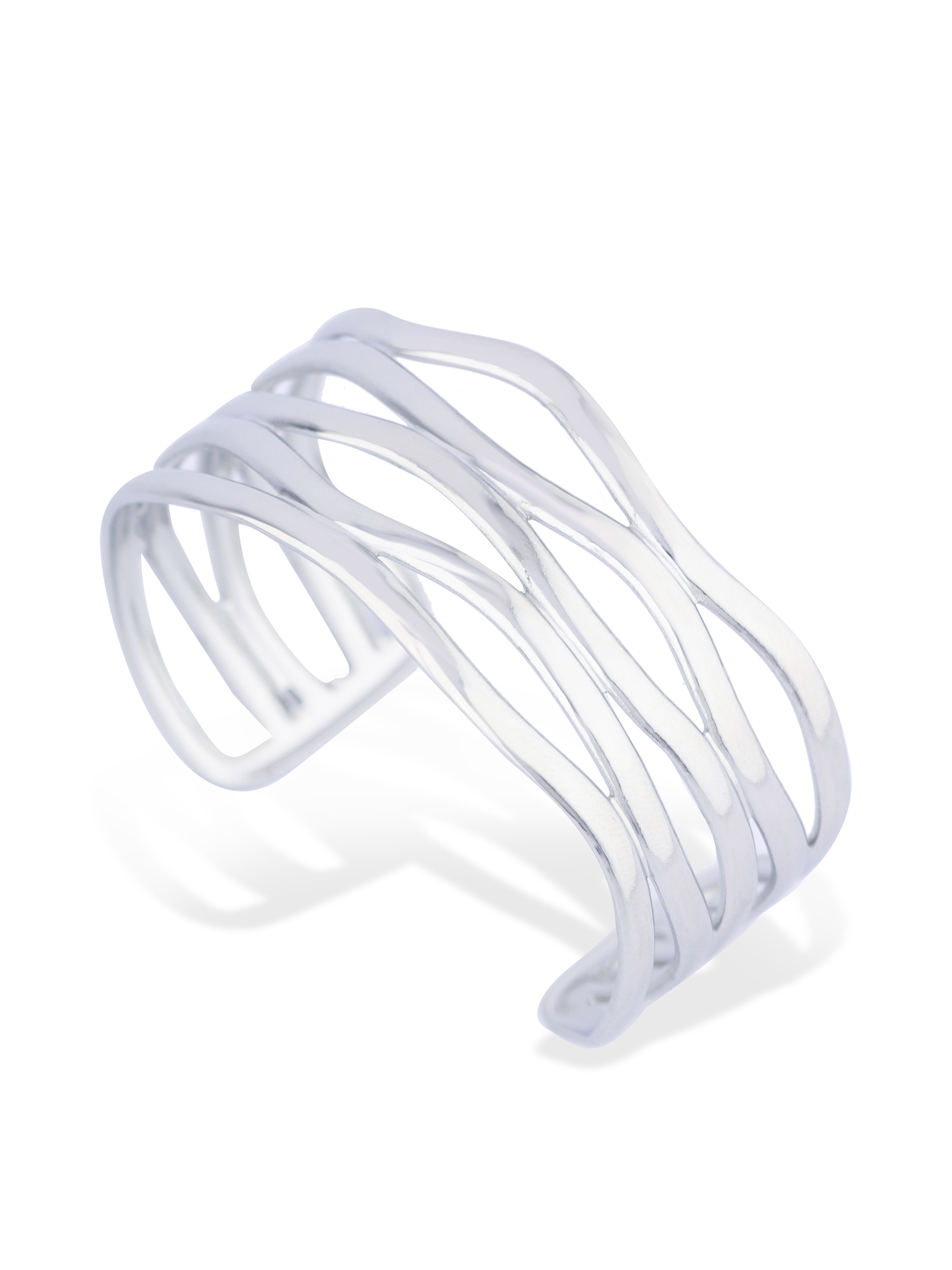 Modern Silver Wavy Bracelet