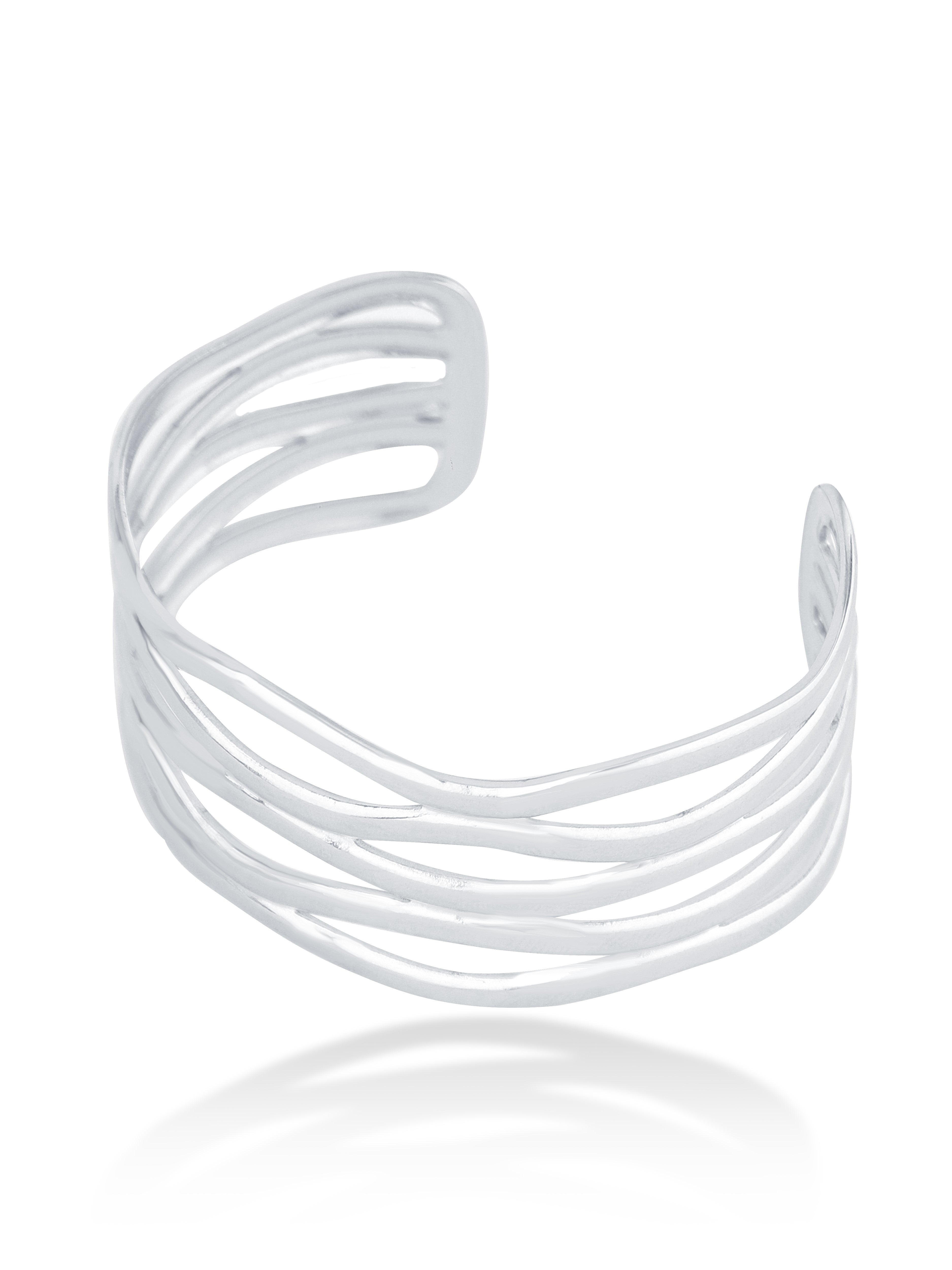 Modern Silver Wavy Bracelet