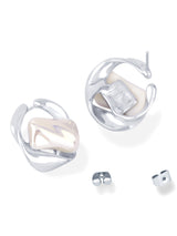 Elegant Mirage Loop Earrings with Soft Pearl Glow Touch