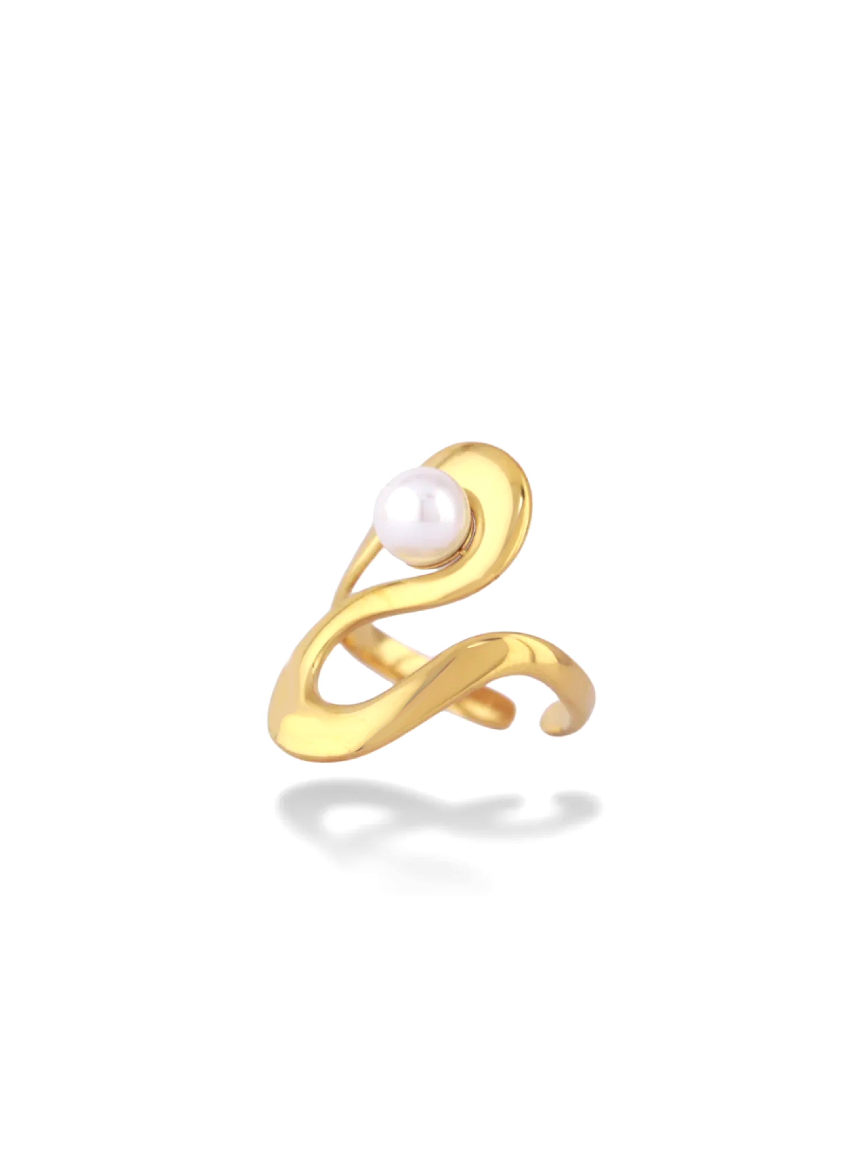Pearl Curve Adjustable Ring