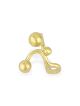 Elegant Gold Sphere Ring with Modern Open Cuff Design