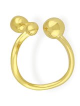 Elegant Gold Sphere Ring with Modern Open Cuff Design