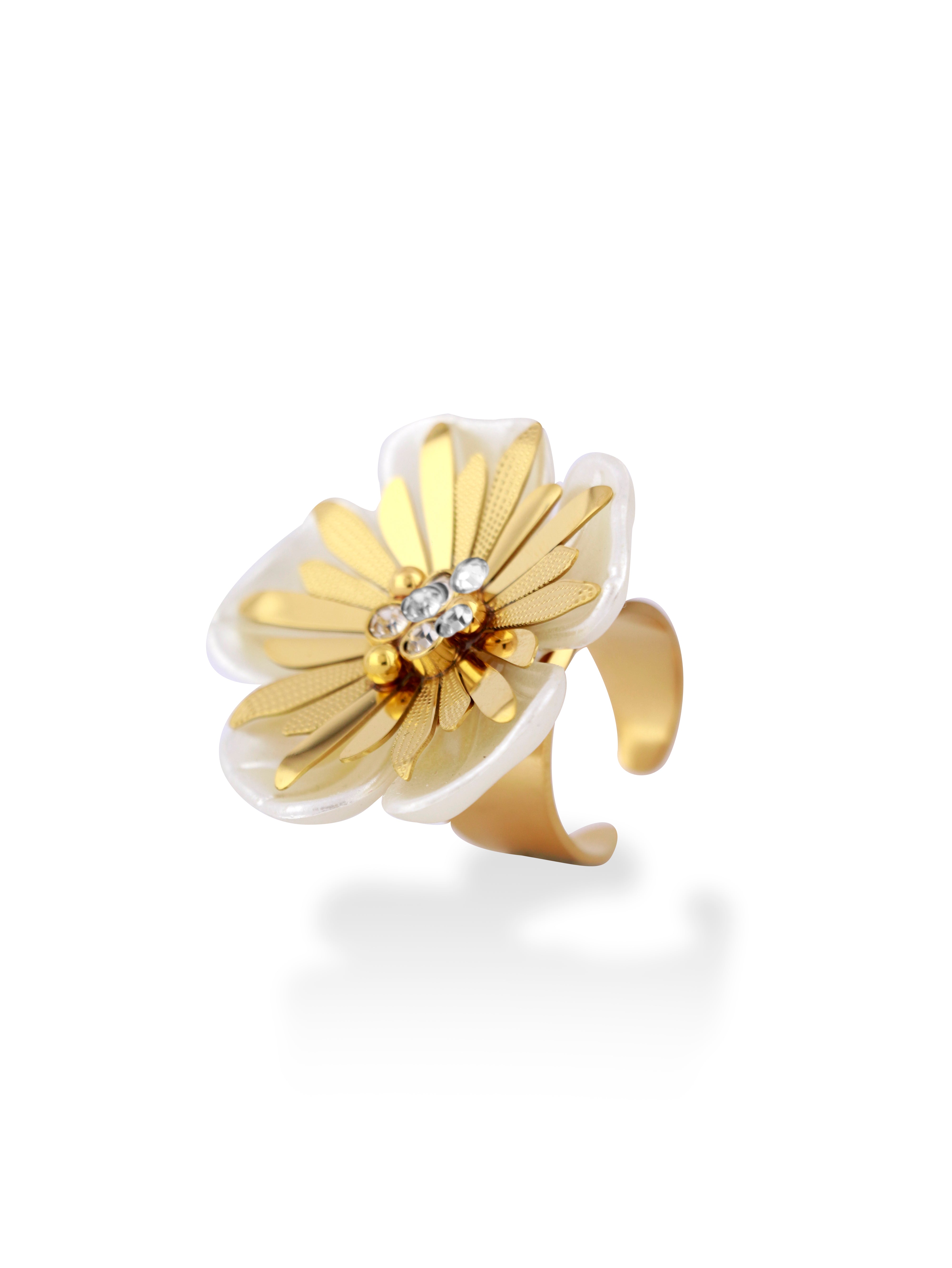 Golden Bloom Petal Ring