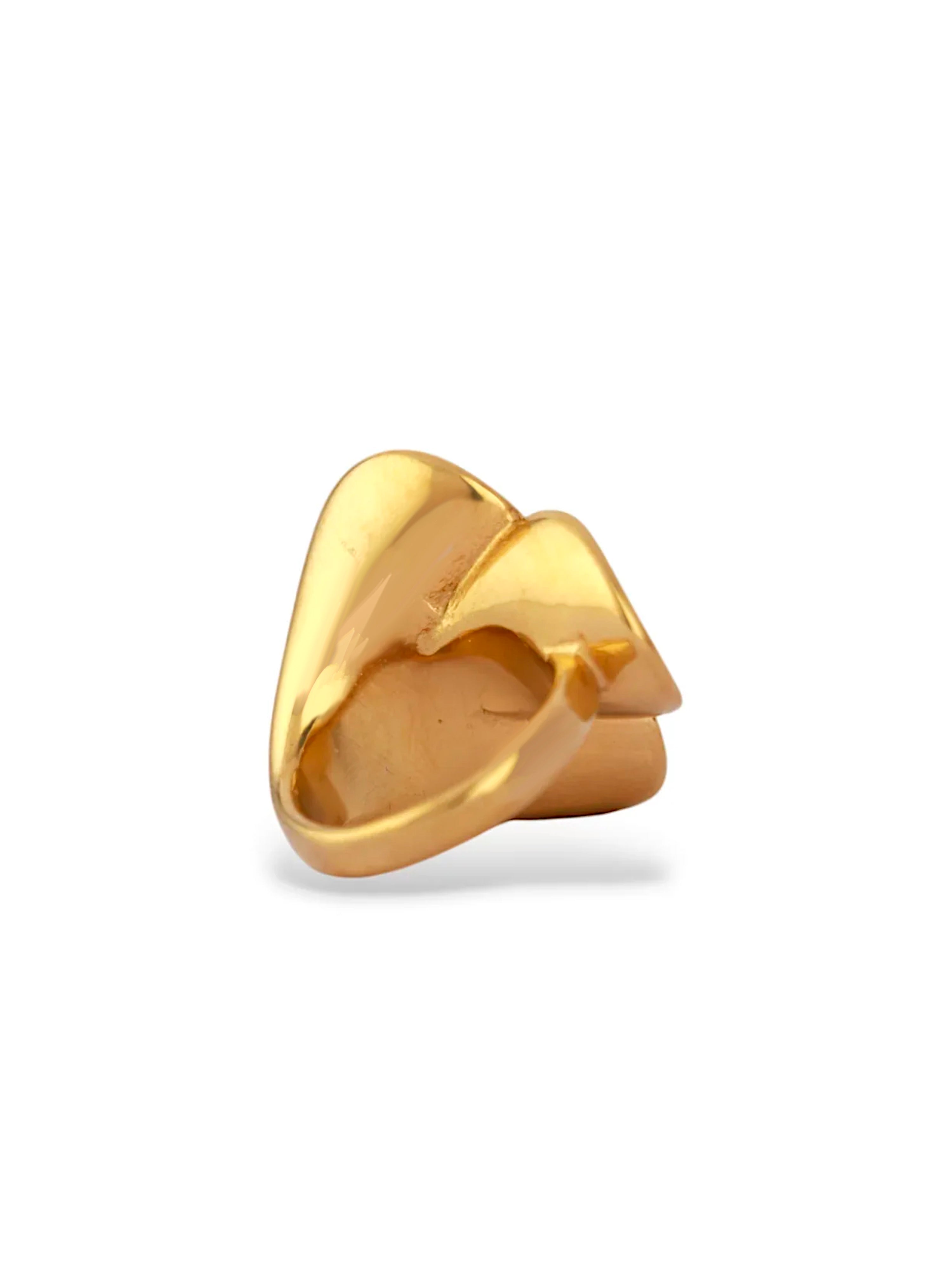 Golden Pressed Petal Ring
