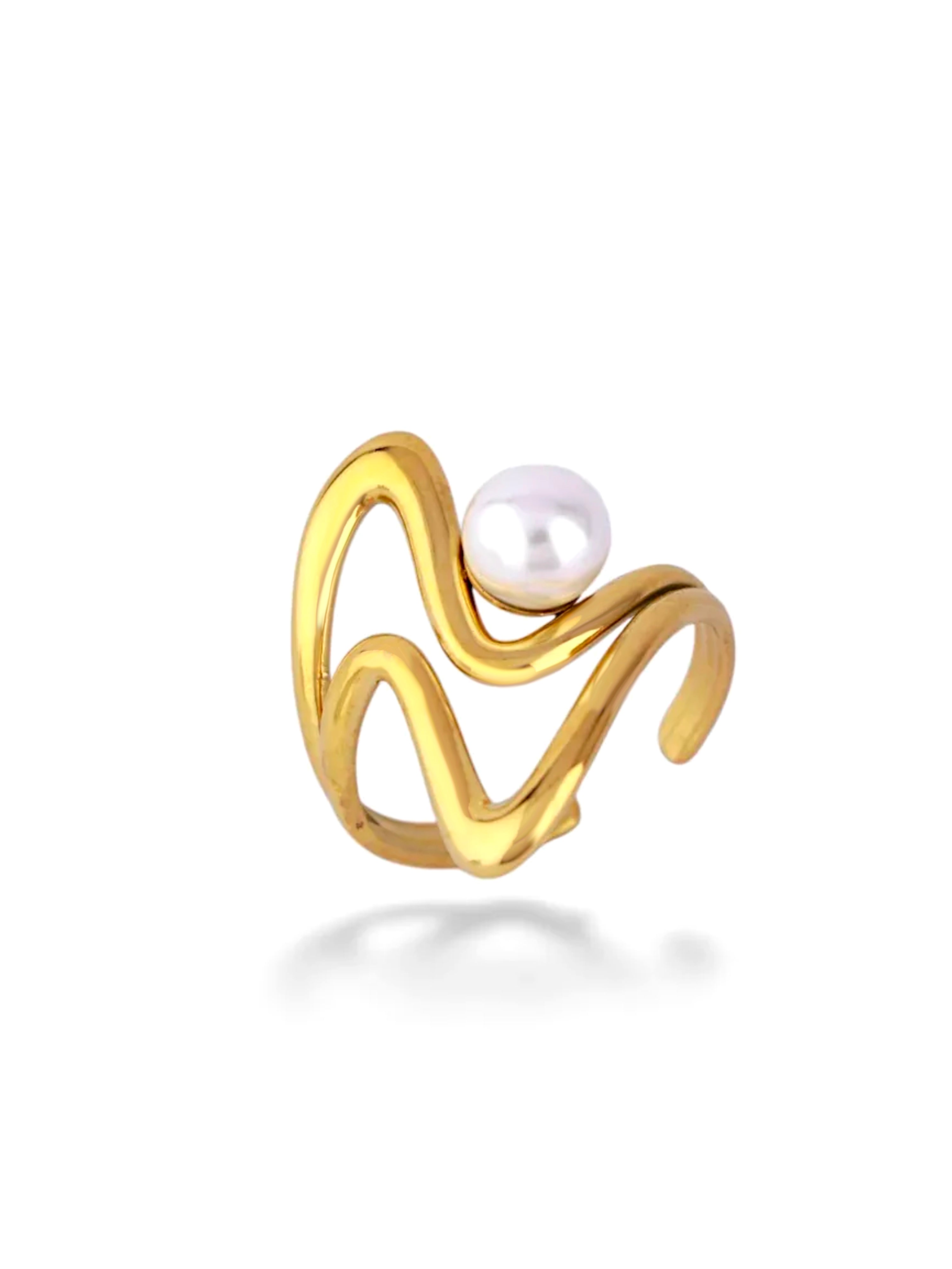 Ivory Pearl Wave Ring