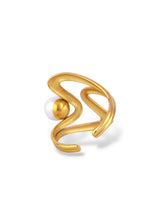 Ivory Pearl Wave Ring