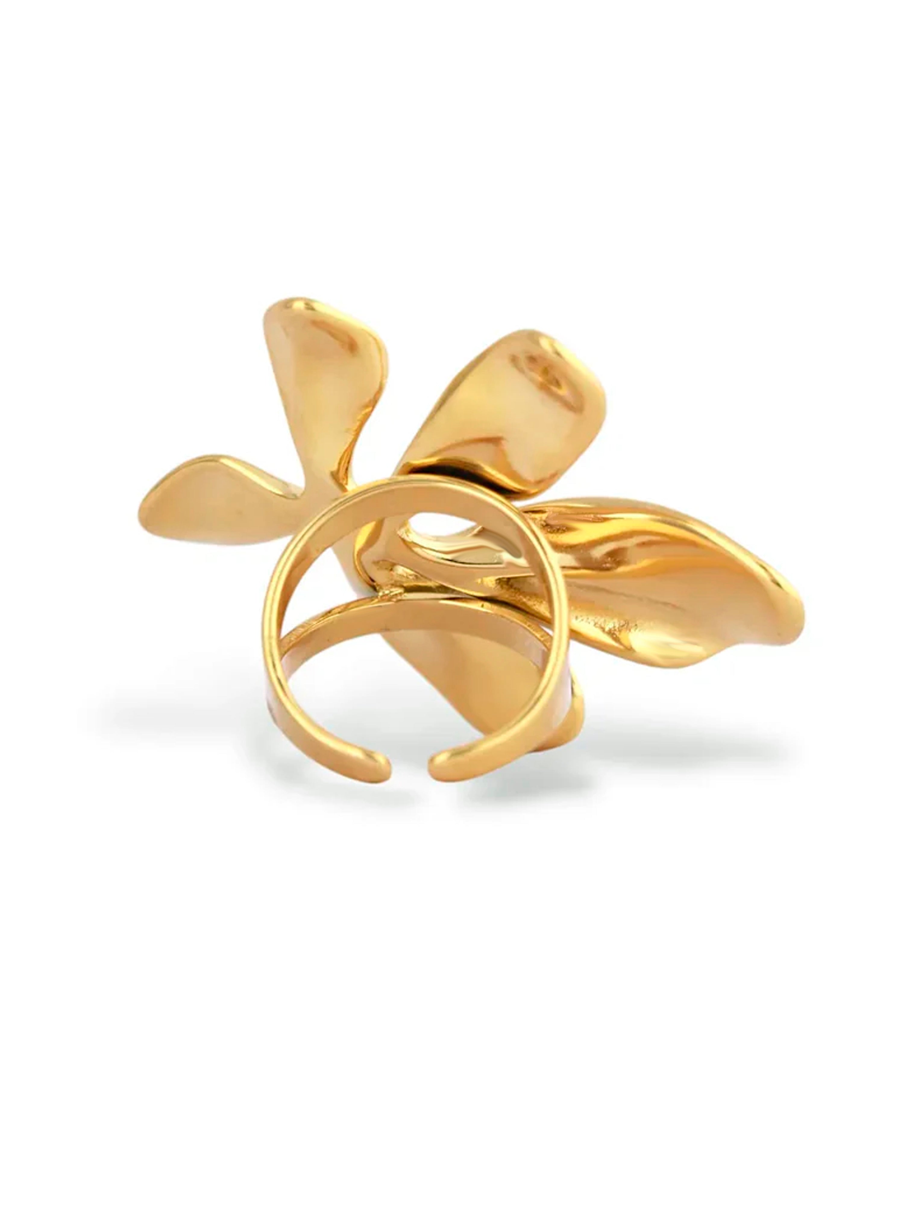Petal Royale Gold Flower Adjustable Ring for Women