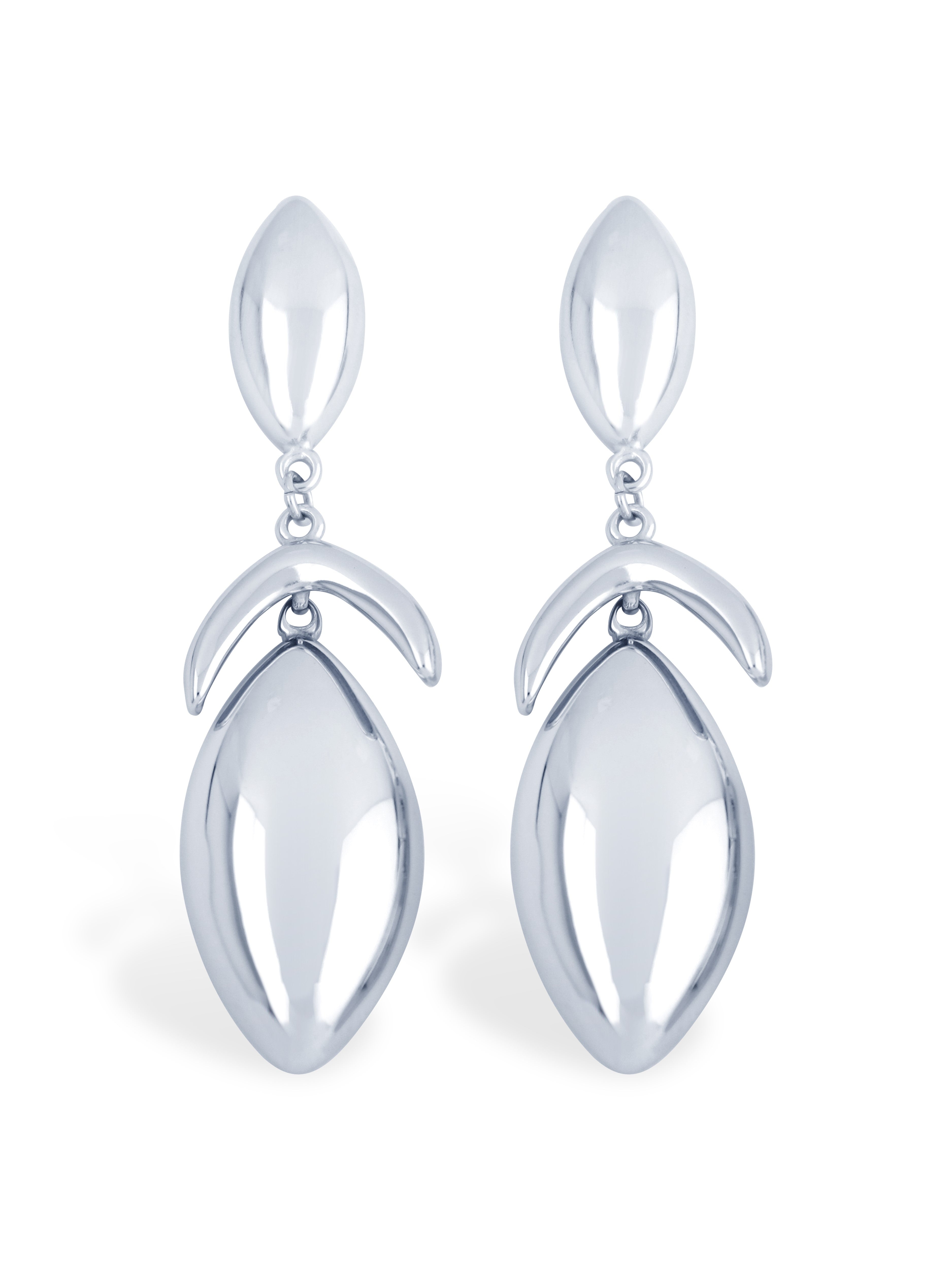 Modern Silver Leaf Dangle Earrings for Everyday Style