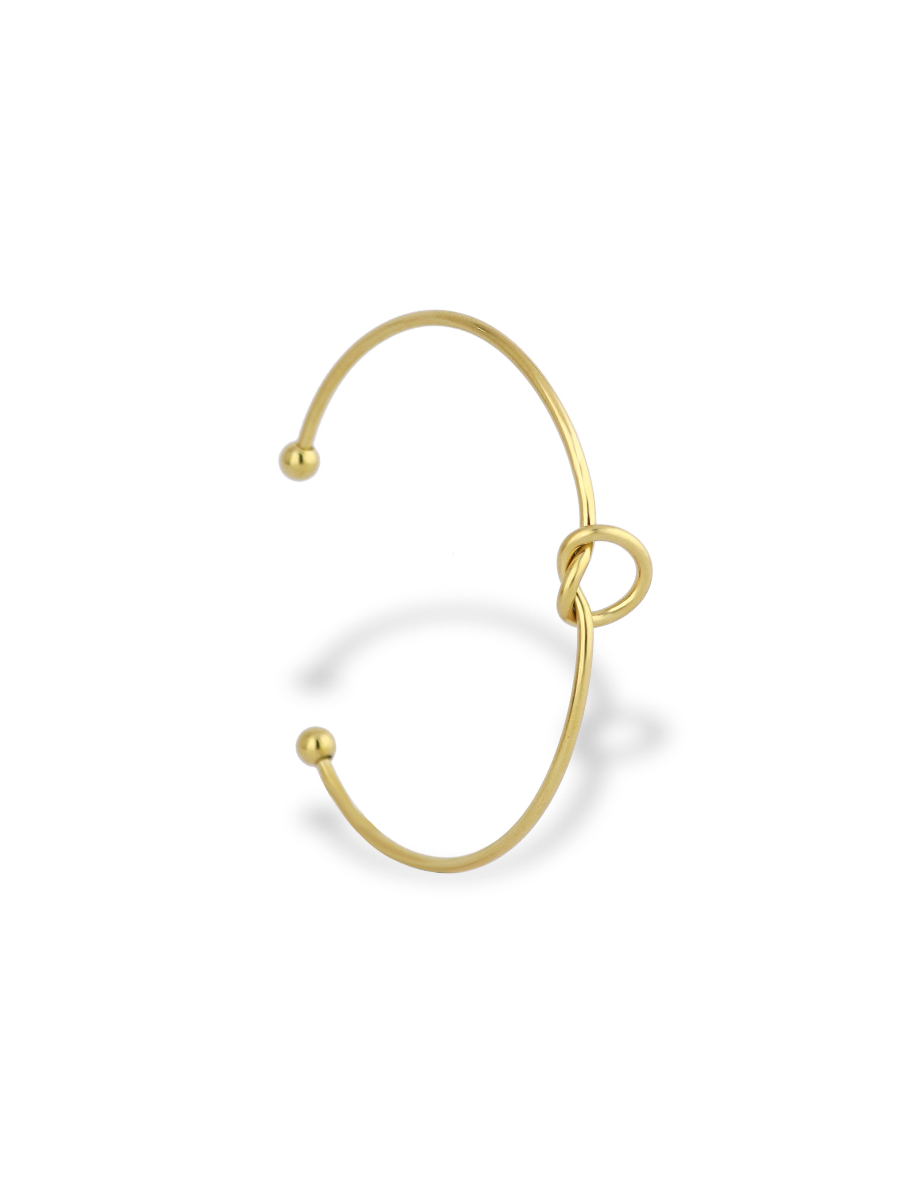Eternal Knot Gold Plated Open Cuff Bangles for Women