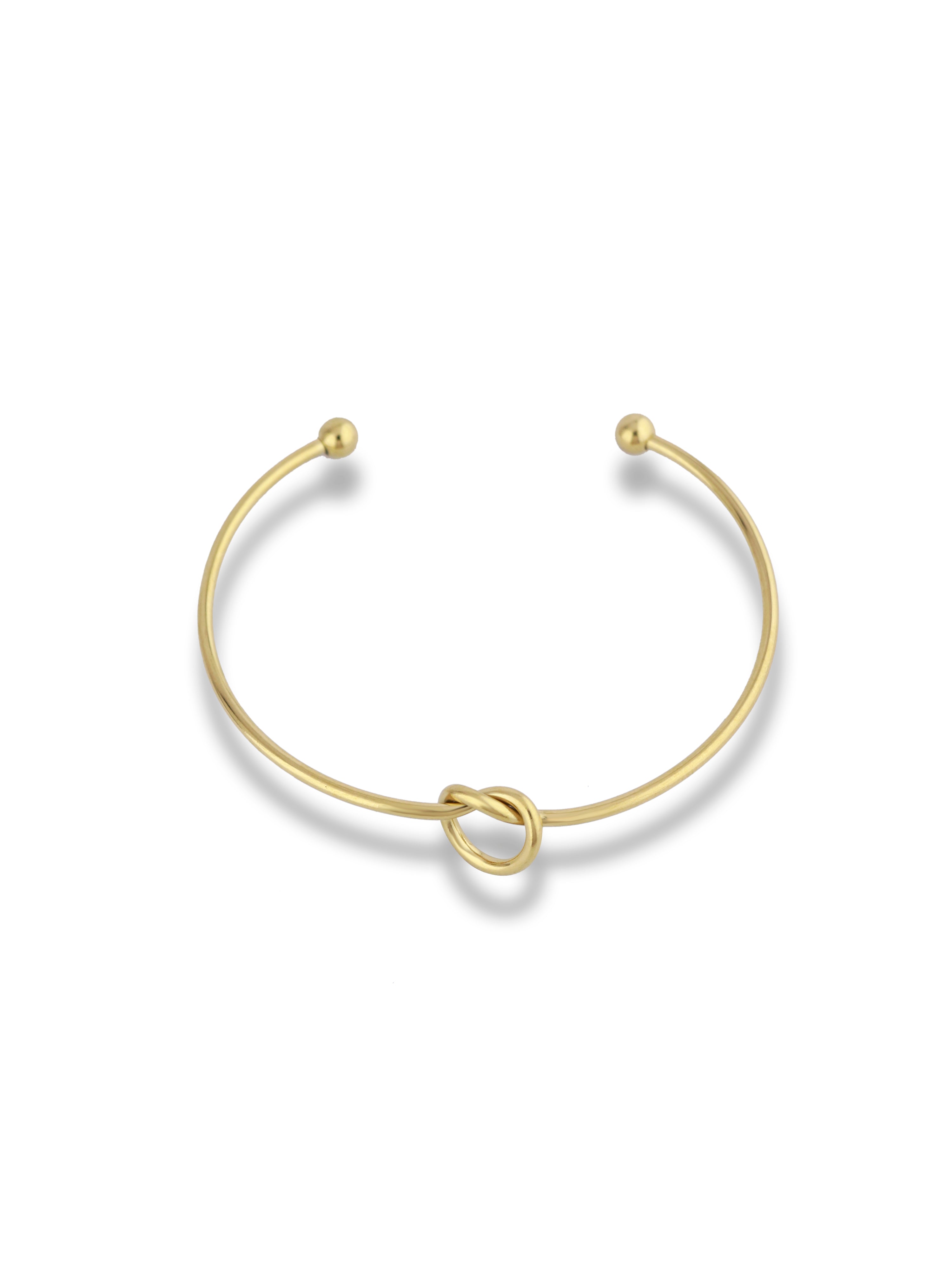 Eternal Knot Gold Plated Open Cuff Bangles for Women