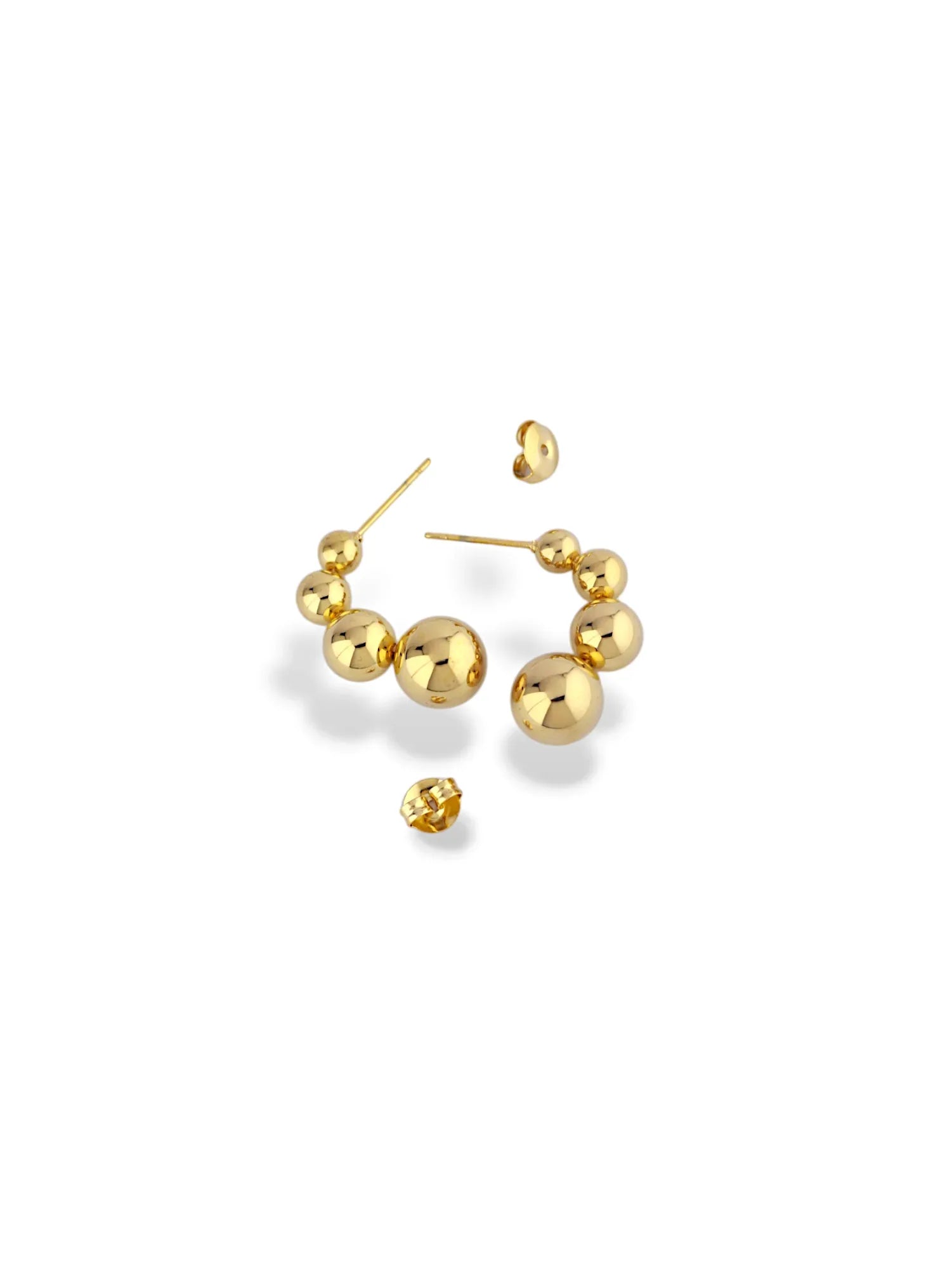 Silver Bubble Pearl Stud Earrings - Doulaat