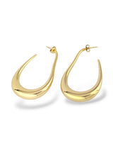 Elegant Gold Teardrop Hoop Earrings - Doulaat