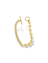 Opulent Gold Bead Bracelet with Classic Chain