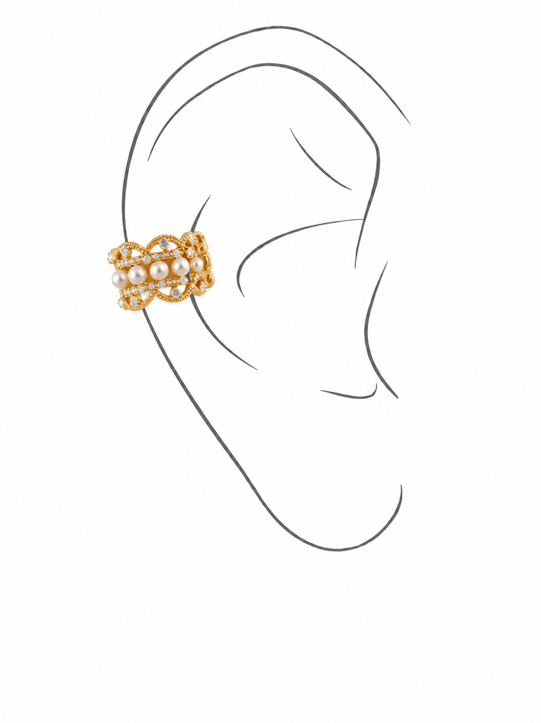 Pearl Crown Earcuff