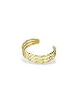 Petite Band Gold Finish Minimal Stacked Open Bangle