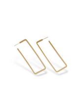 Modern Gold Rectangular Hoop Earrings