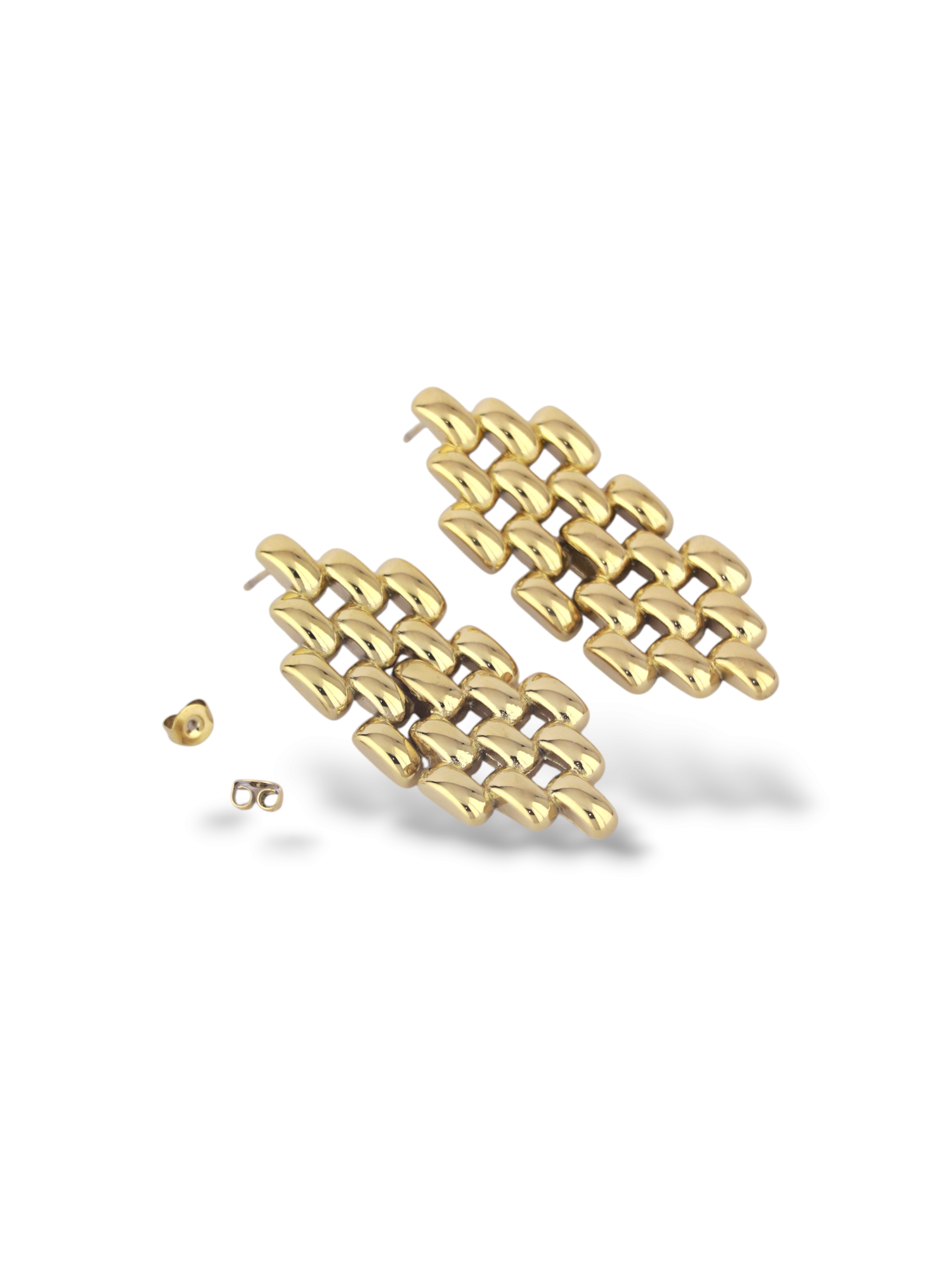 Bold Black Textured Drop Earrings