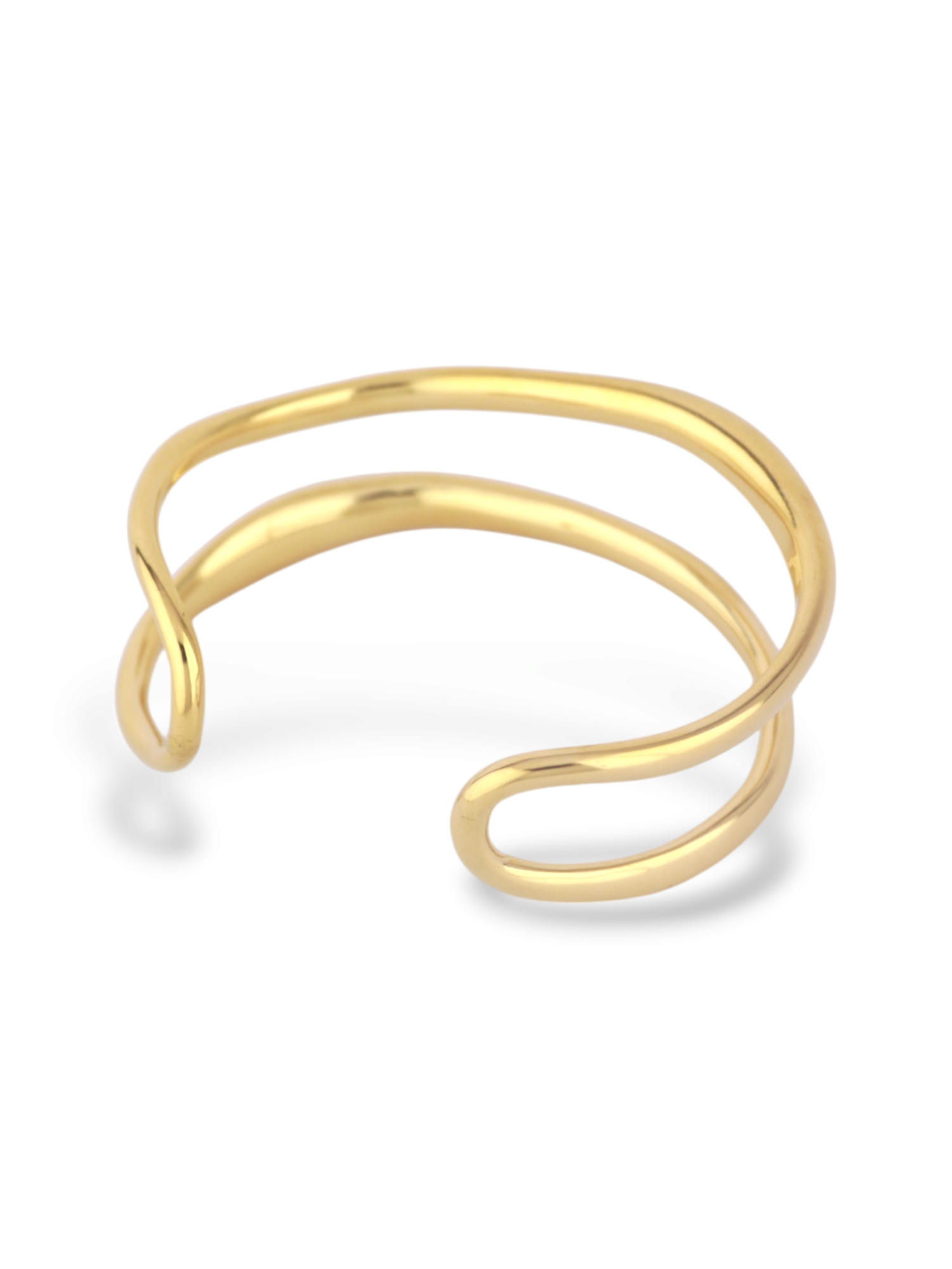 Elegant Sheen Cuff with a Smooth Polished Gold Finish