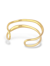 Elegant Sheen Cuff with a Smooth Polished Gold Finish