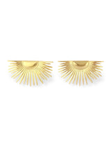 Solar Glow Gold Fan Stud Earrings for Modern Everyday Wear - Doulaat