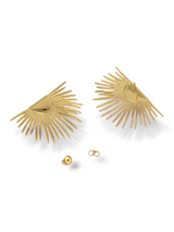 Solar Glow Gold Fan Stud Earrings for Modern Everyday Wear