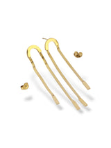 Luxe Drop Earrings with Long Gold Chain Finish - Doulaat