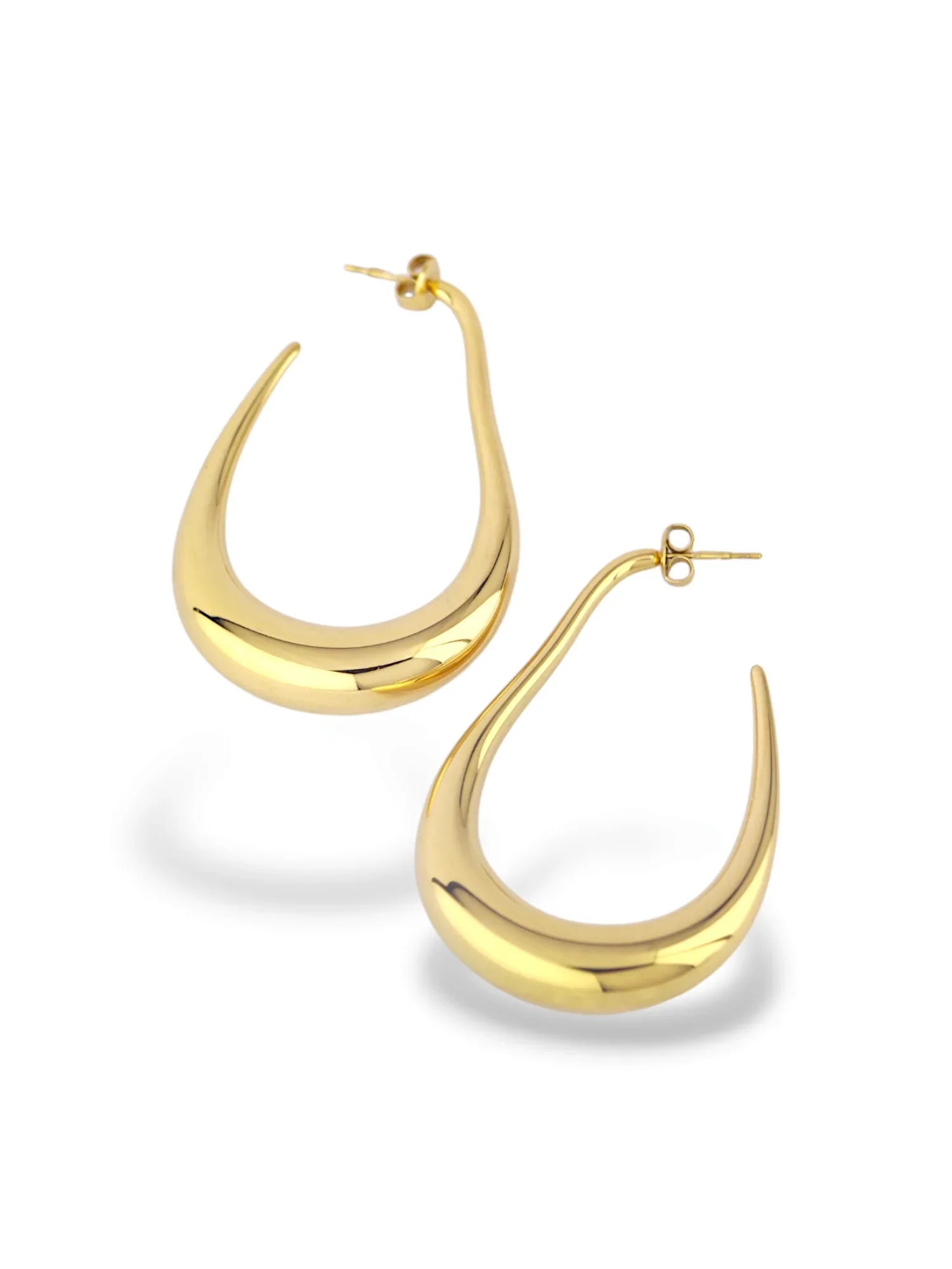 Elegant Gold Teardrop Hoop Earrings - Doulaat