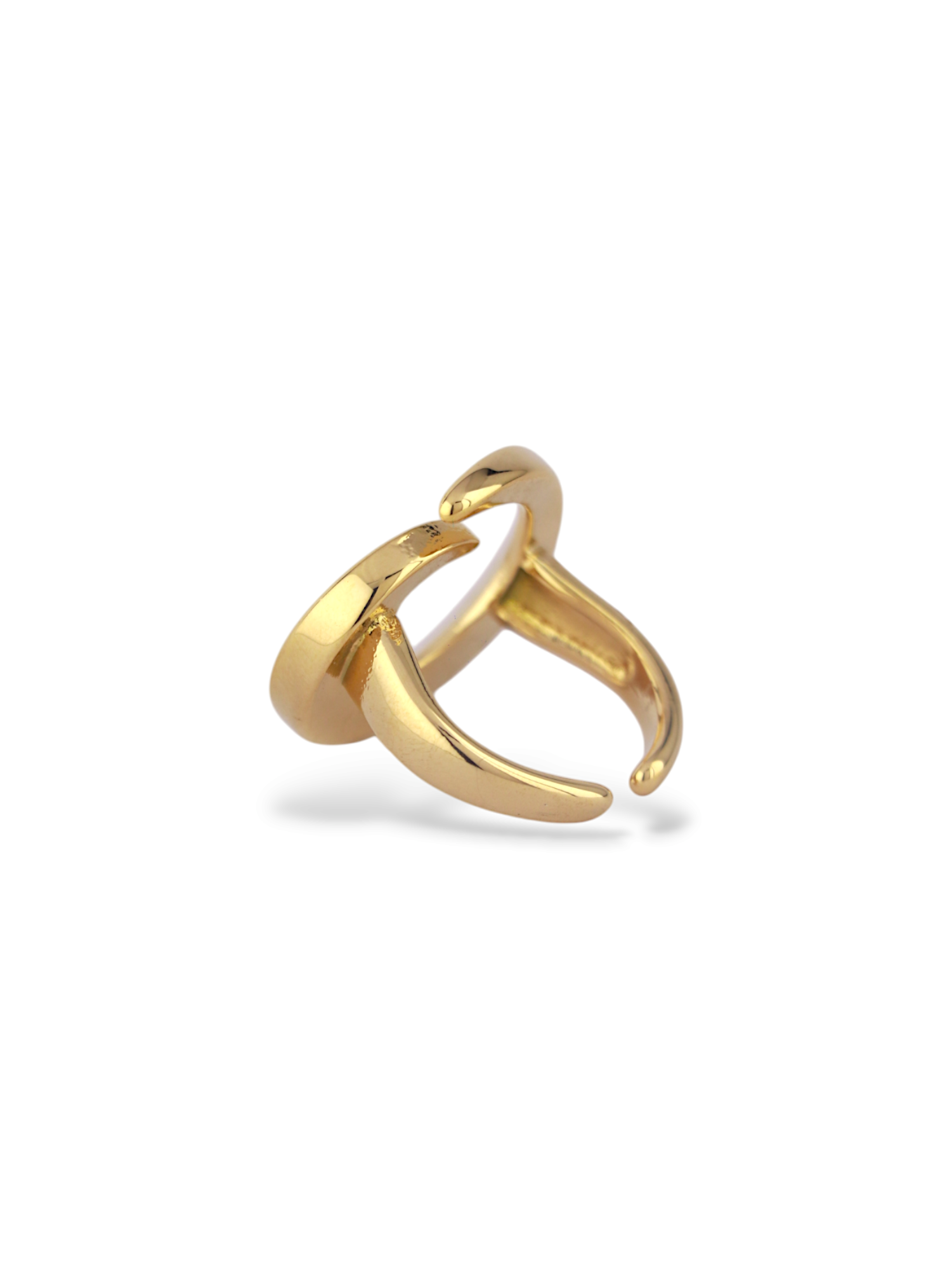 Avesa Open Curve Gold Ring with Smooth Finish