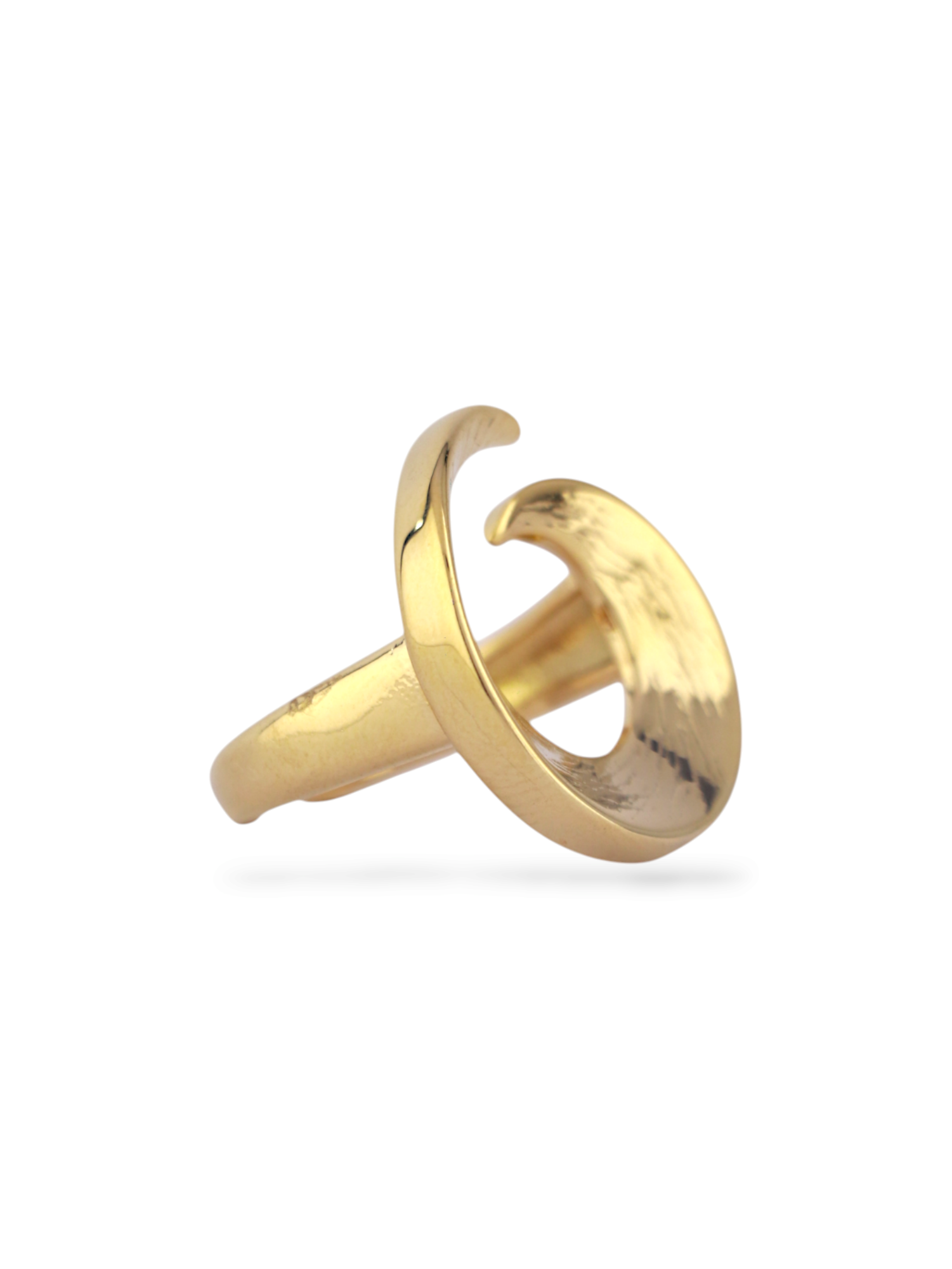 Avesa Open Curve Gold Ring with Smooth Finish
