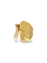 Bold Drop Hammered Gold Adjustable Open Ring