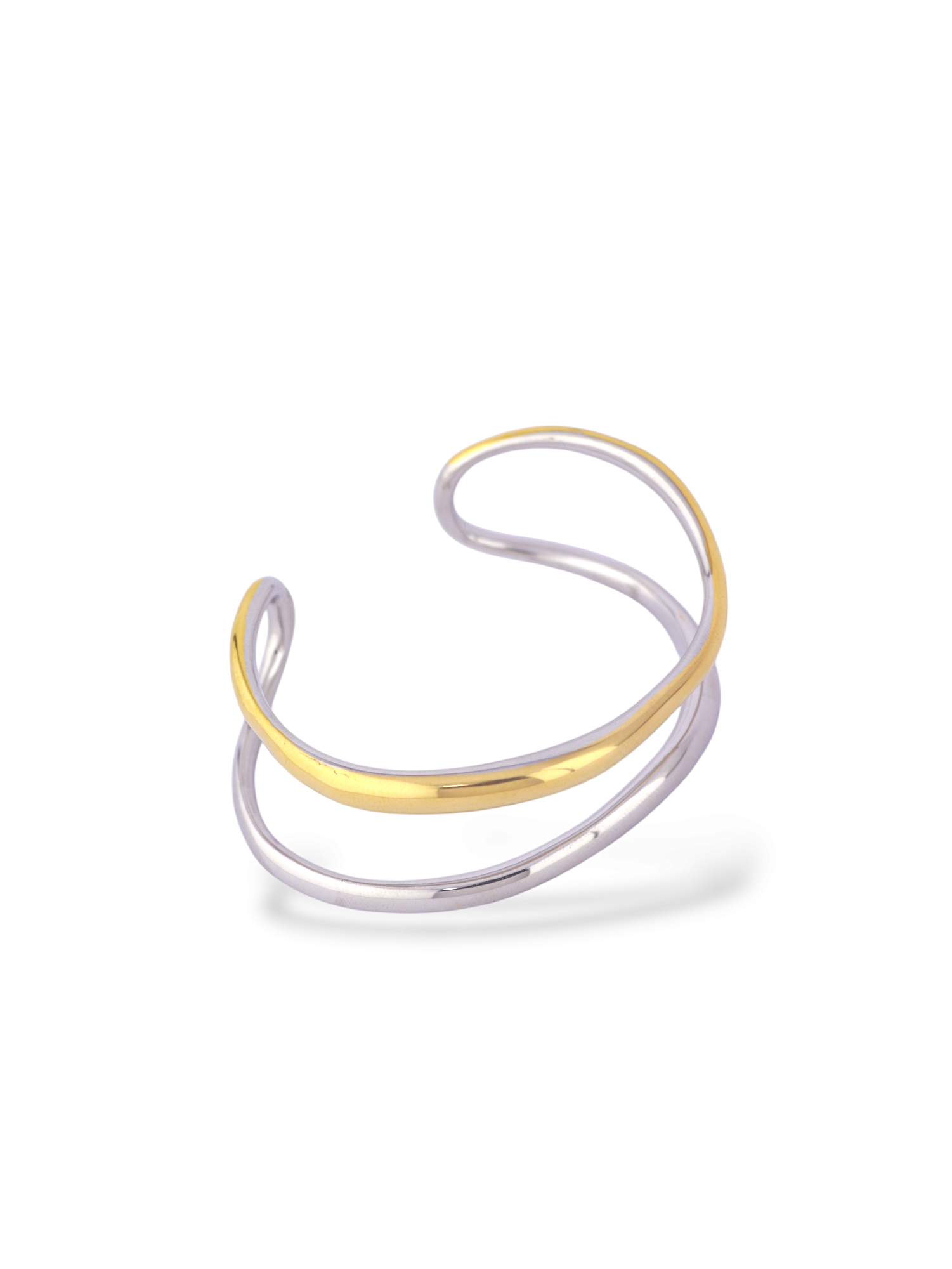 Elegant Sheen Cuff with a Smooth Polished Gold Finish