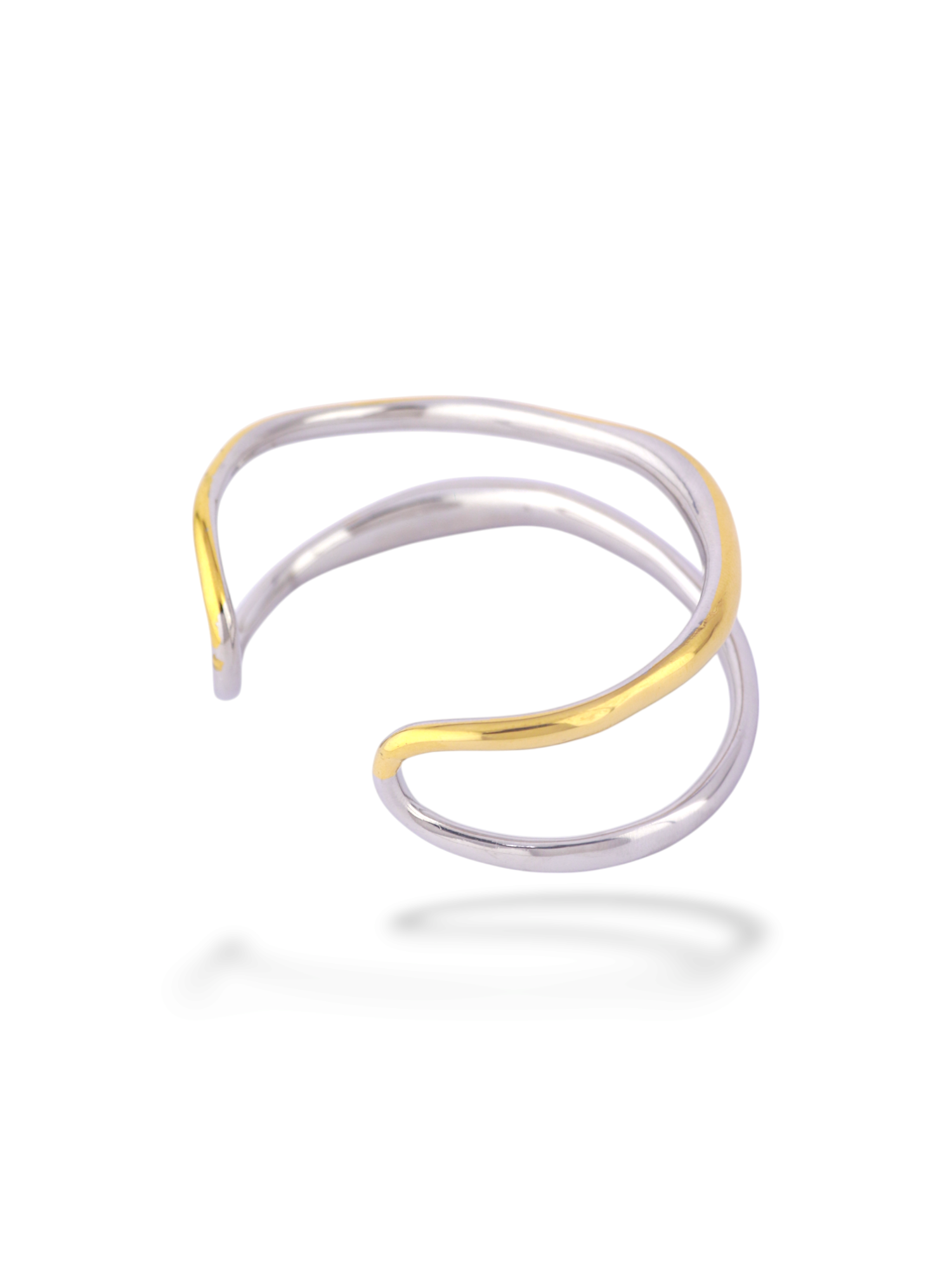 Elegant Sheen Cuff with a Smooth Polished Gold Finish