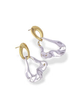 Melted Mist Drop Earrings with Fluid Dual Tone Finish - Doulaat