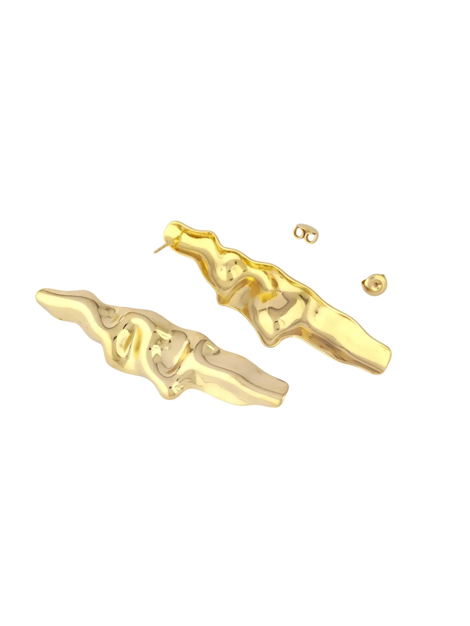 Elegant Gold Silken Drop Pendant and Earring Set - Doulaat