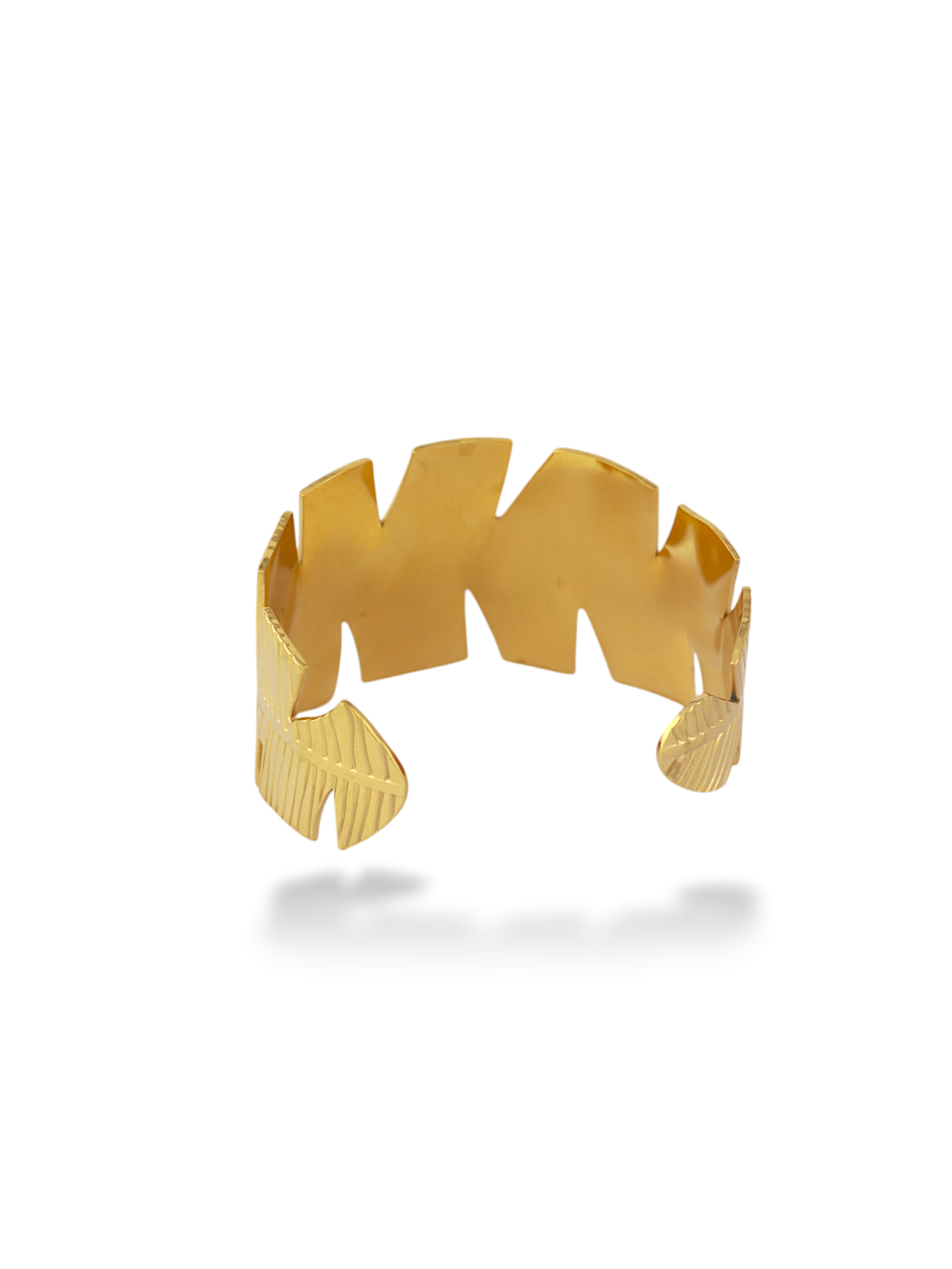 Fernshadow Gold Leaf Cuff Bangle for Women