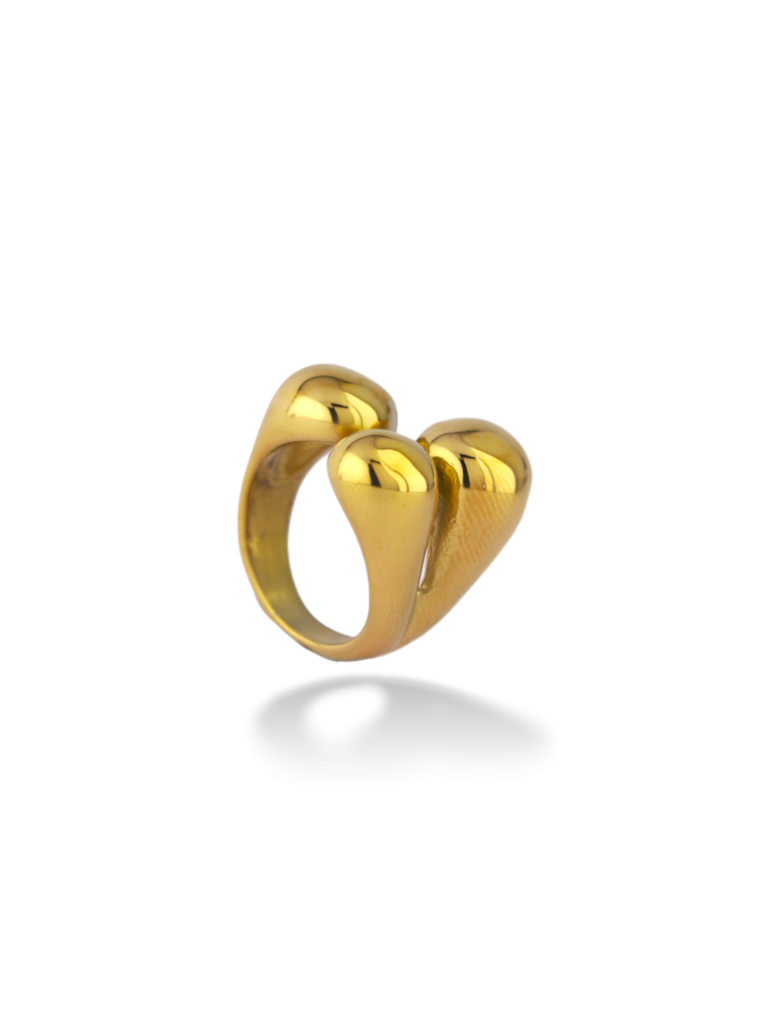 Elegant Gold Grace Ring with Modern Double Drop Design