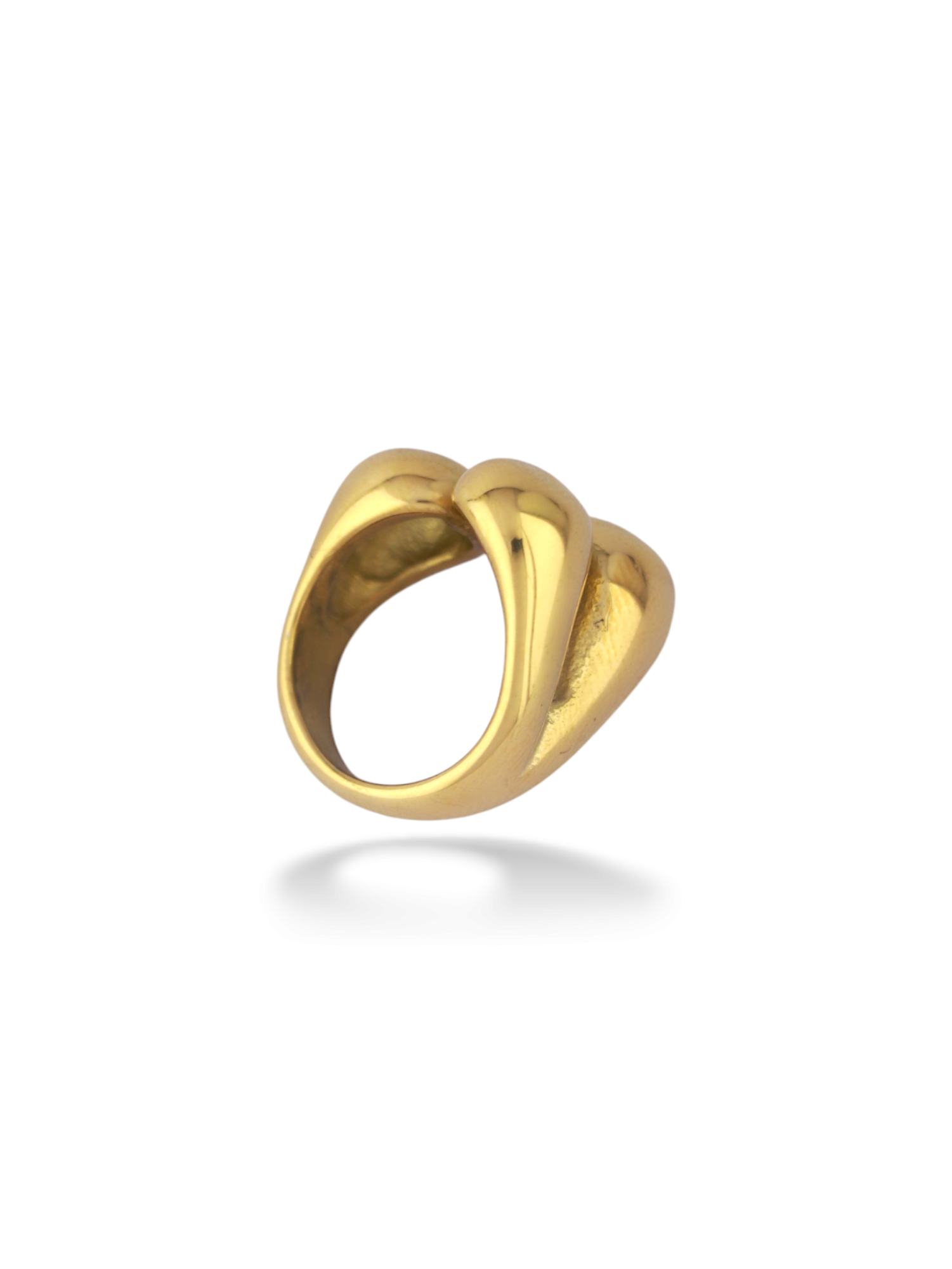Elegant Gold Grace Ring with Modern Double Drop Design