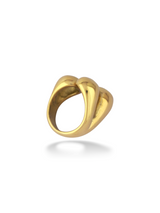 Elegant Gold Grace Ring with Modern Double Drop Design