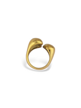 Elegant Gold Grace Ring with Modern Double Drop Design