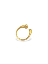 Gold Open Ring with Smooth Teardrop Design - Doulaat