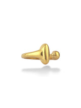 Gold Open Ring with Smooth Teardrop Design - Doulaat