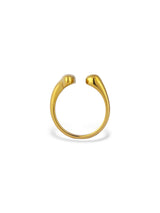 Gold Open Ring with Smooth Teardrop Design - Doulaat