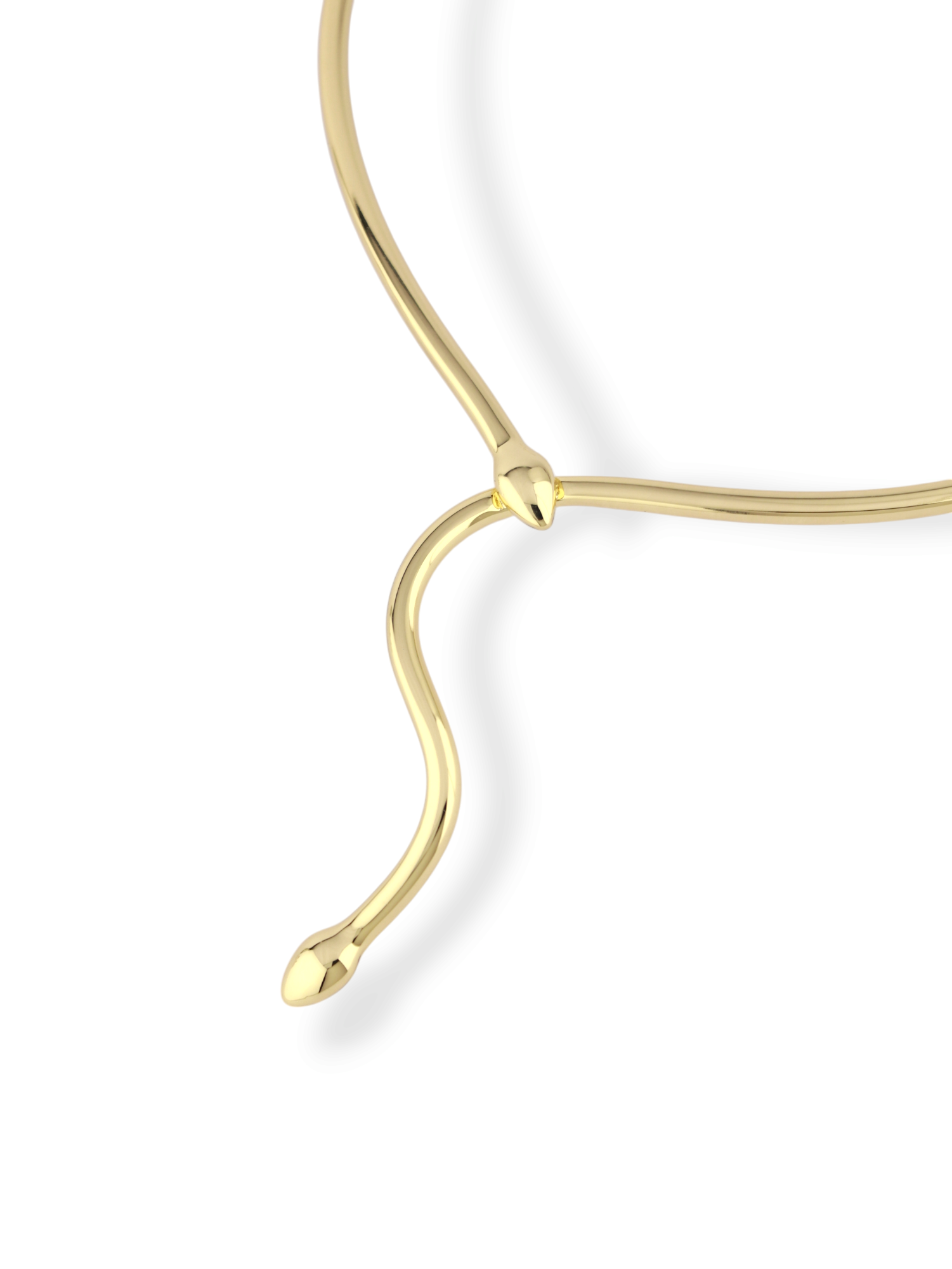 Serpent Open Collar Necklace Gold Tone