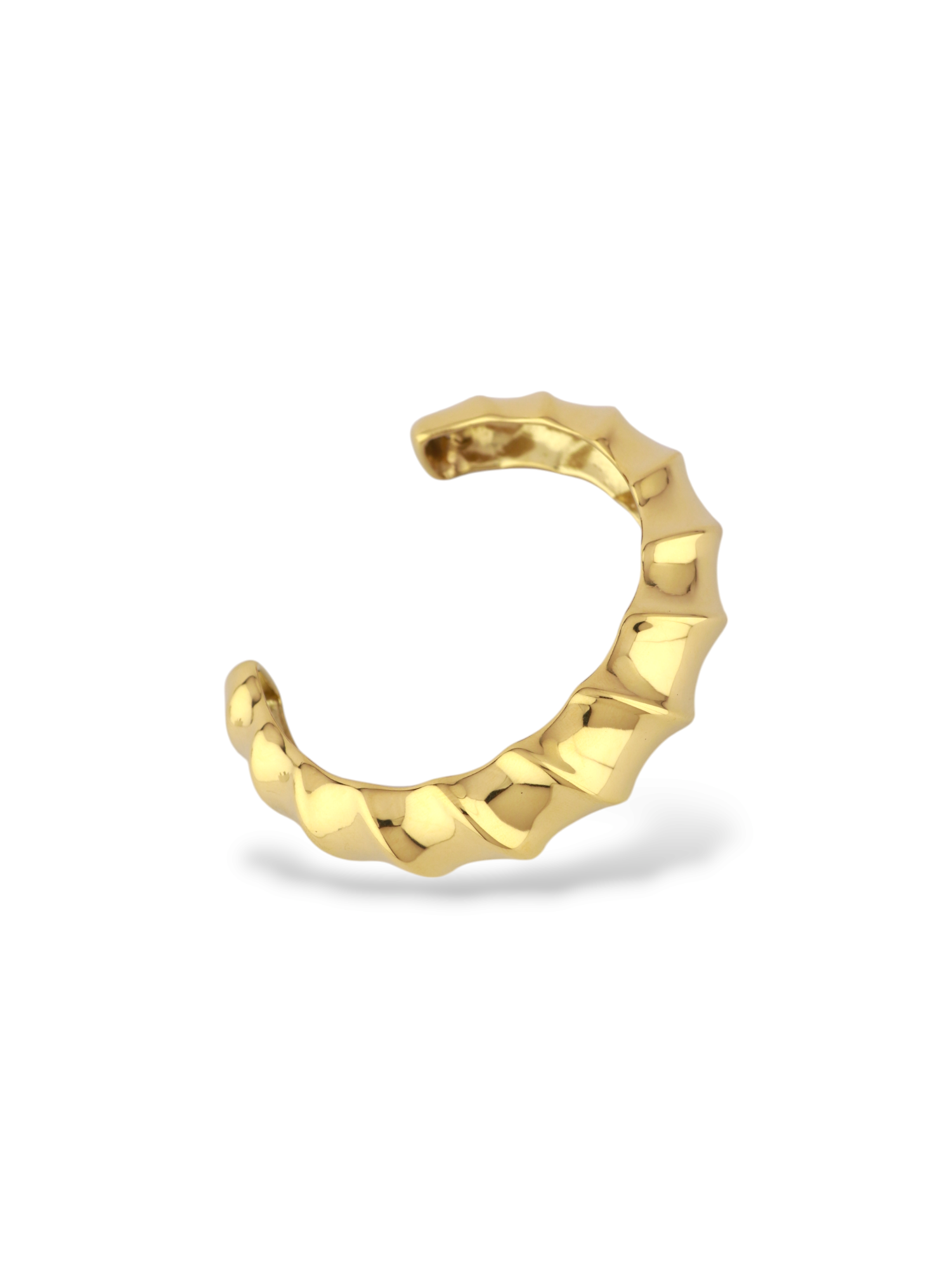 Unique Meridian Flow Cuff with Gold and Silver Waves