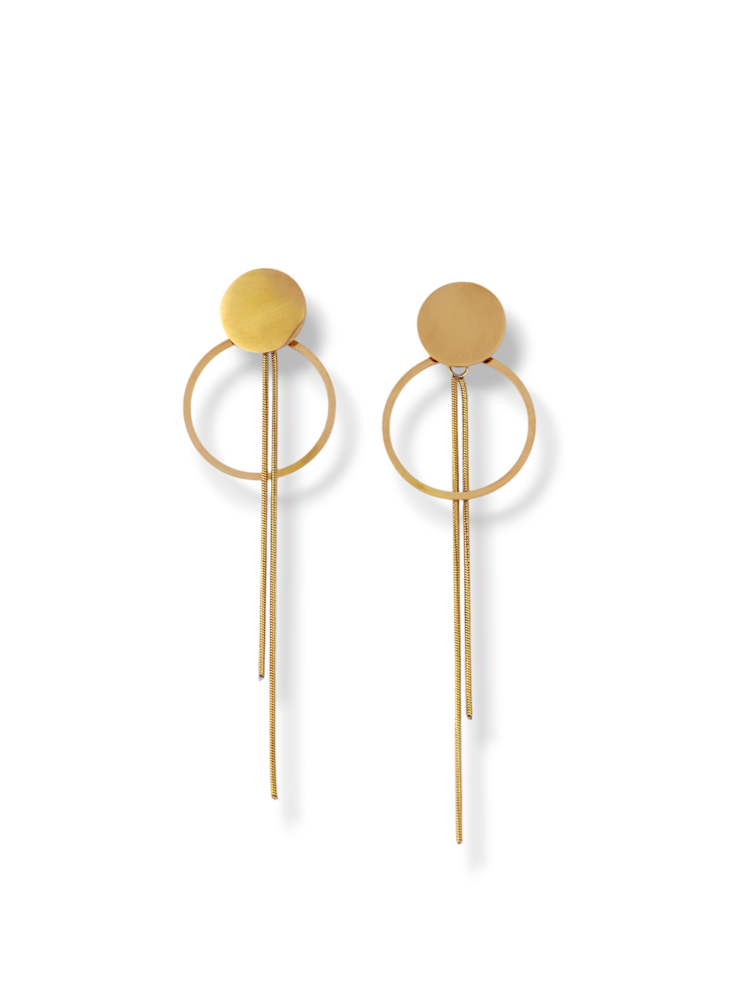 Elegant Gold Geometric Hoop & Tassel Jewelry Set