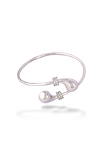 Elegant Halo Knot Open Cuff Bangle with Sparkles