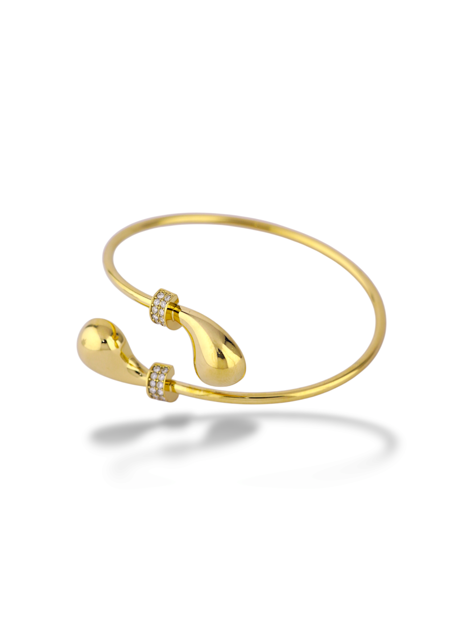 Elegant Halo Knot Open Cuff Bangle with Sparkles