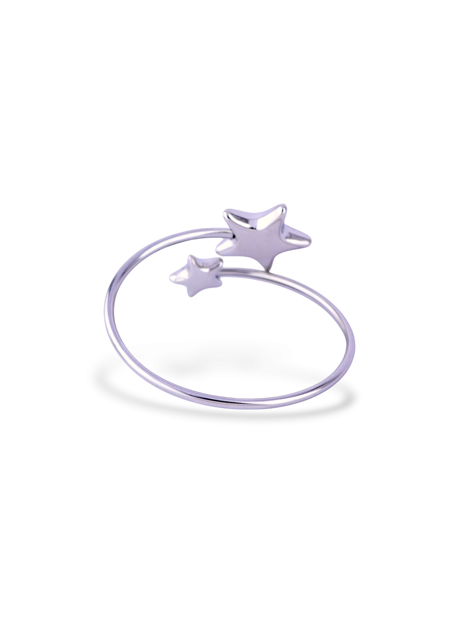 ElegantStarlit Loop Adjustable Bangle Twin Star Design