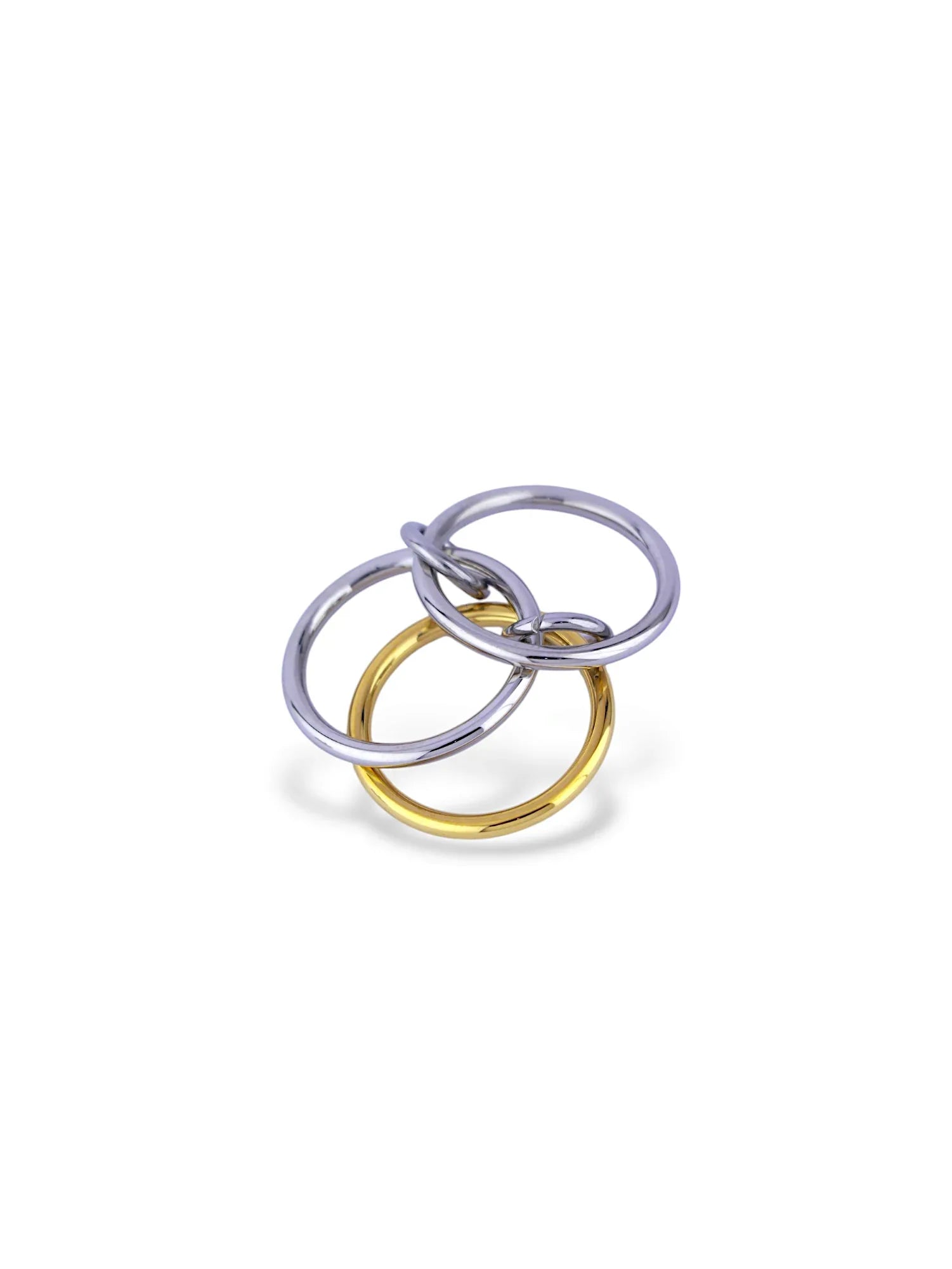Interlocked Gold and Silver Circle Ring - Doulaat