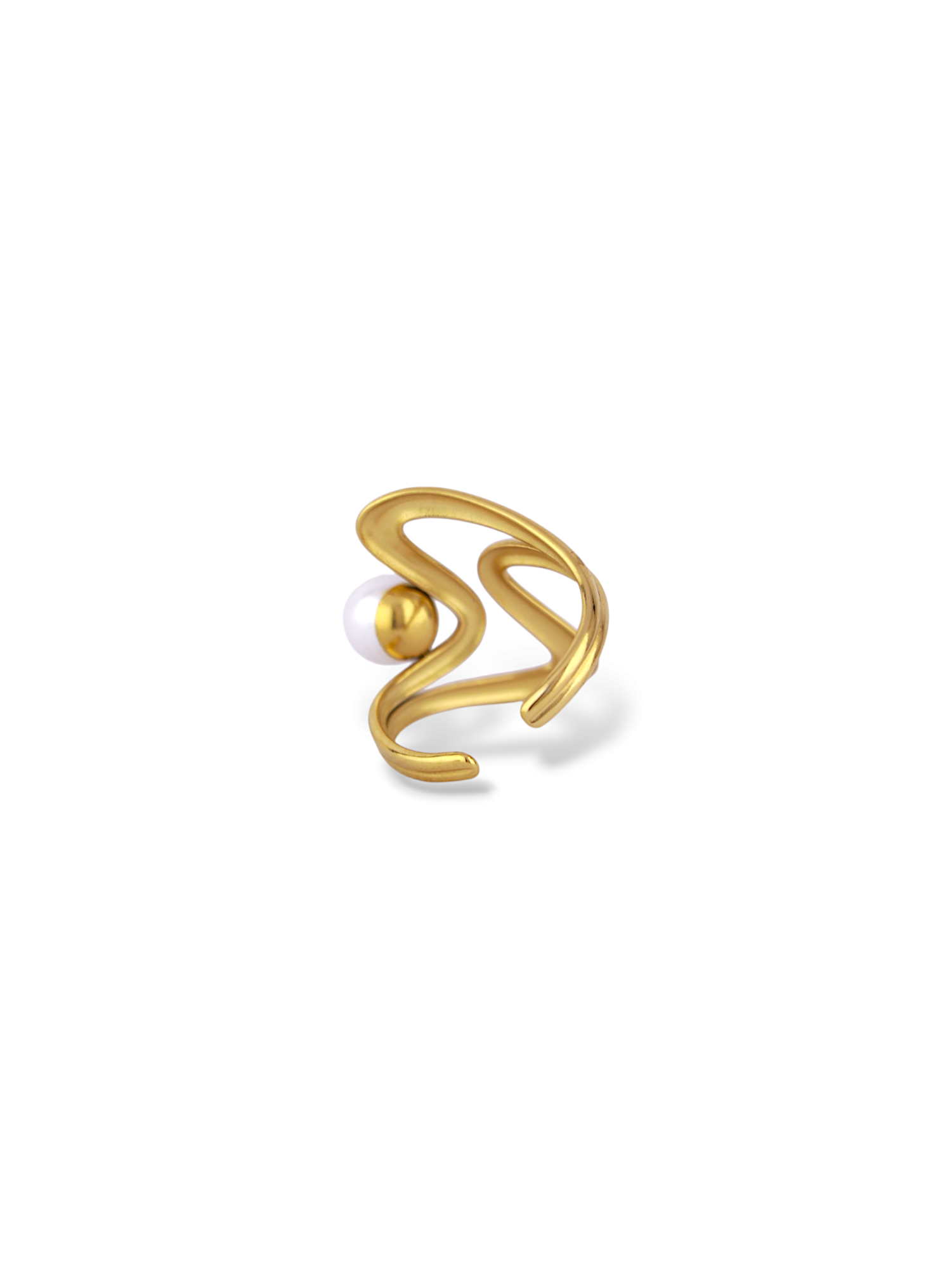 Ivory Pearl Wave Ring